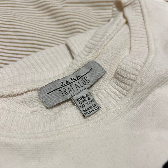Zara Women White W Logo Sweatshirts Size S - Picture 5 of 5